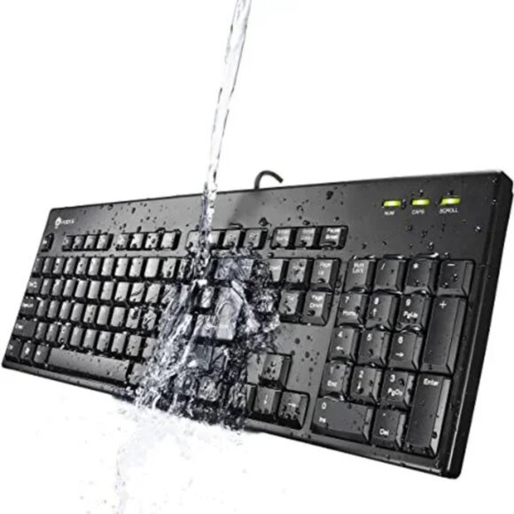I-Rocks IRK32W-BK Black Washable Durable Ergonomic Keyboard - Picture 1 of 8